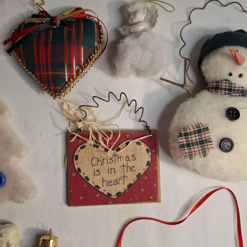 Christmas Ornaments Set Of 10 Assorted Styles Snowman Angel Heart Star Tree & Mo - Picture 8 of 8